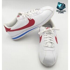 Nike Classic Cortez Leather Shoes Mens Size 10.5 White Red Blue Retro 819719-103